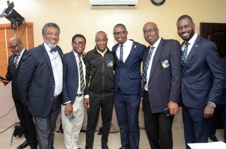 Members of the IT & Finance Team with the 70s Decade Rep, Mr. Femi Olubanwo (in the 90th anniversary tracksuit)